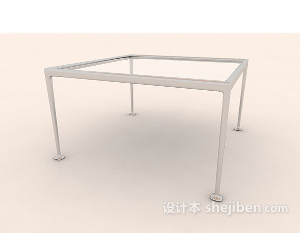 现代风格现代玻璃餐桌3d模型下载