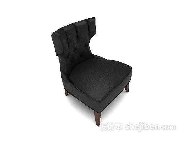 黑色木质单人沙发