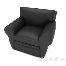 办公黑色单人沙发3d模型下载