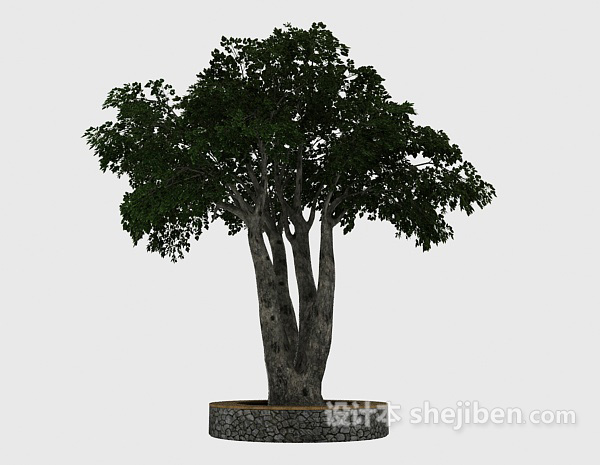 现代风格园艺绿树3d模型下载