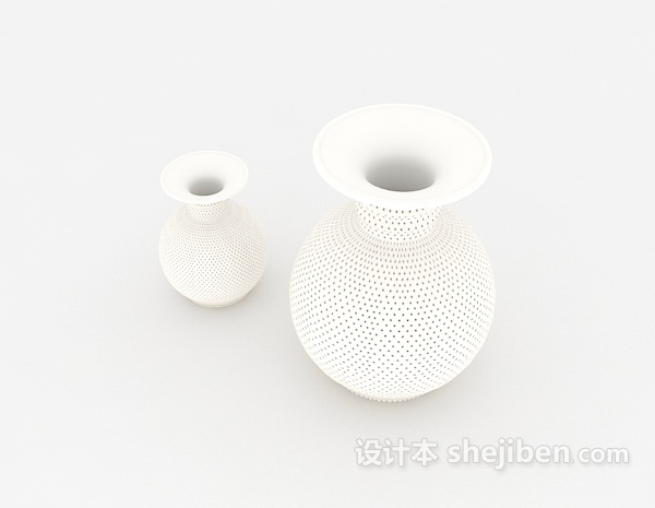 免费简约白色花瓶3d模型下载