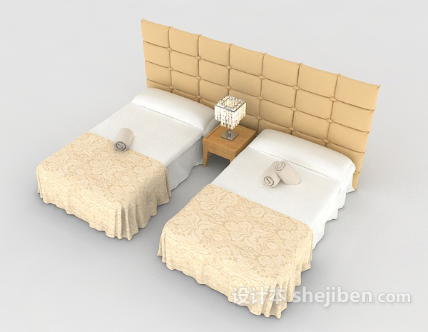 设计本现代简约单人床3d模型下载