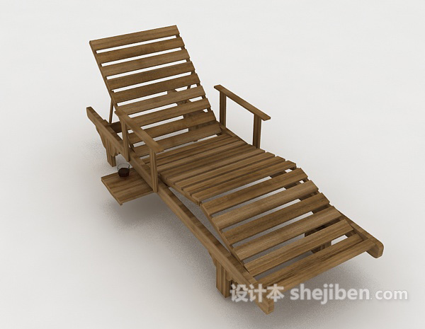 木质休闲躺椅3d模型下载