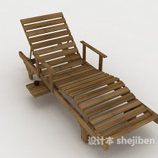 木质休闲躺椅3d模型下载