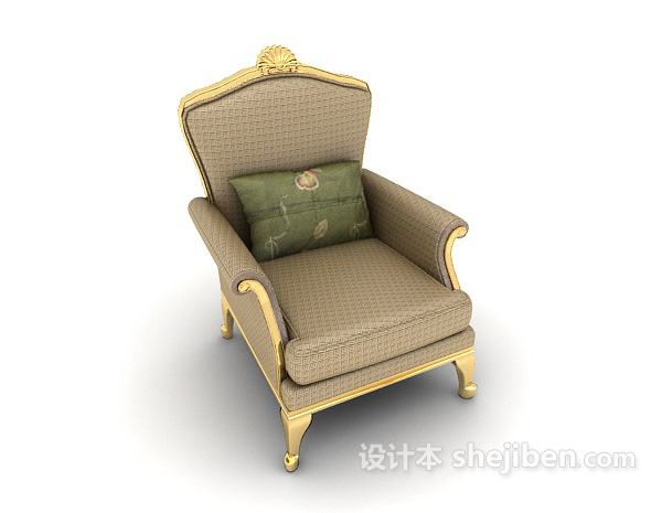欧式风格欧式简约沙发椅3d模型下载