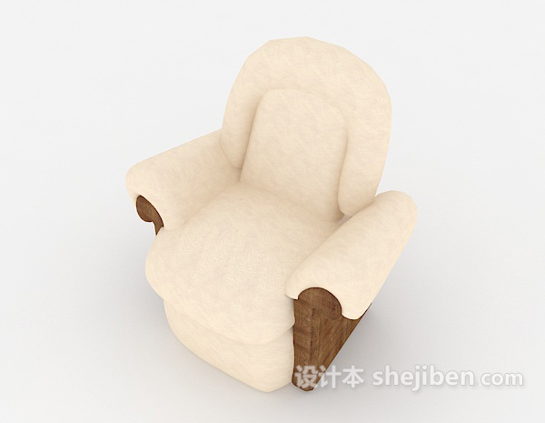 免费现代淡雅单人沙发3d模型下载