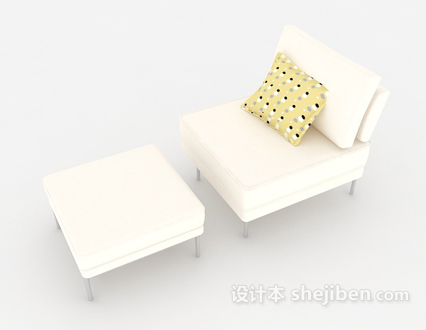 设计本现代简约小单人沙发3d模型下载