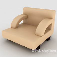 居家浅色单人沙发3d模型下载