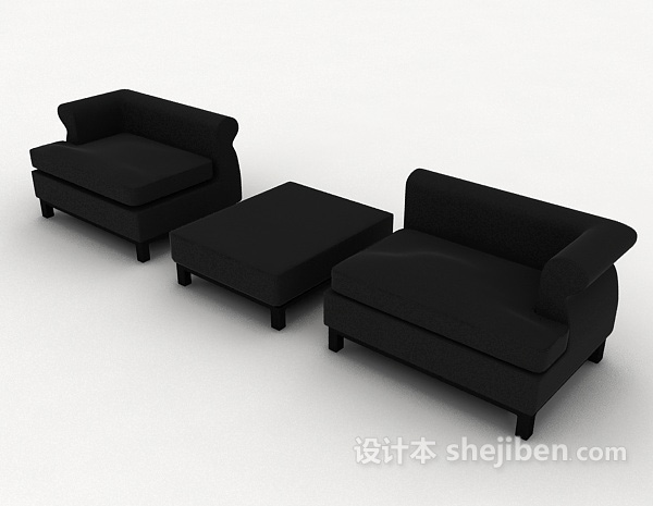 深灰色多人沙发3d模型下载