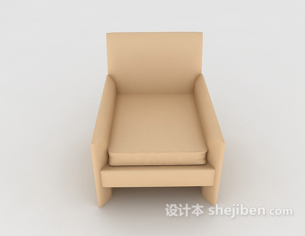 现代风格浅色简约单人沙发3d模型下载