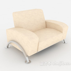 米黄色家居单人沙发3d模型下载