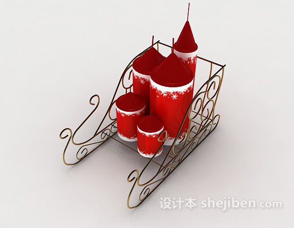 免费欧式圣诞蜡烛3d模型下载
