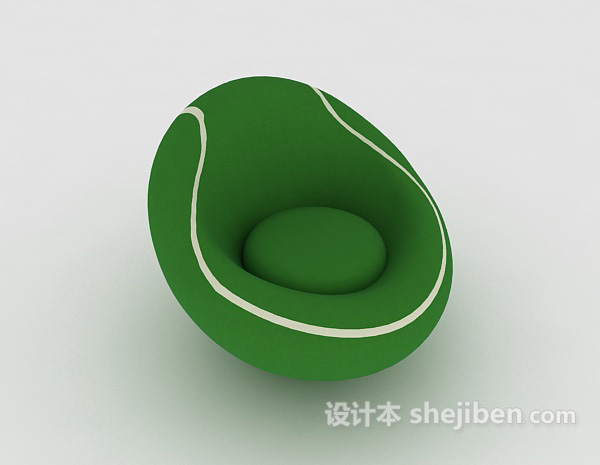 绿色个性单人沙发3d模型下载