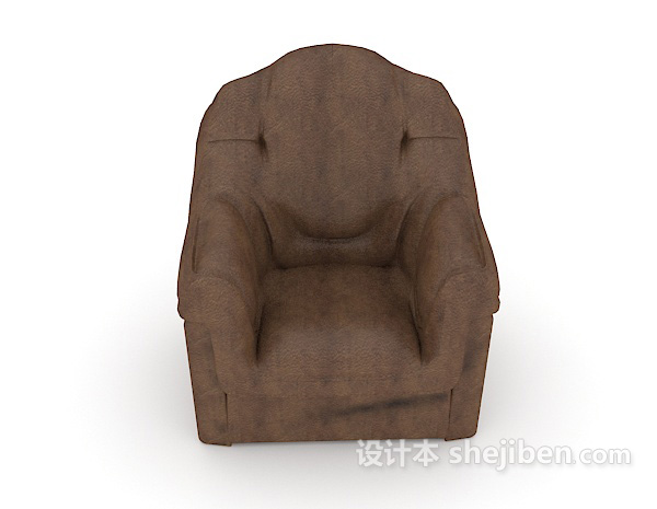 现代风格深棕色单人沙发3d模型下载