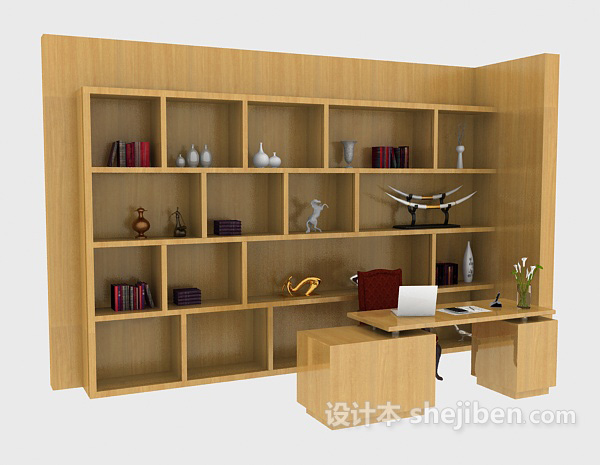 现代风格商务木质展示柜3d模型下载