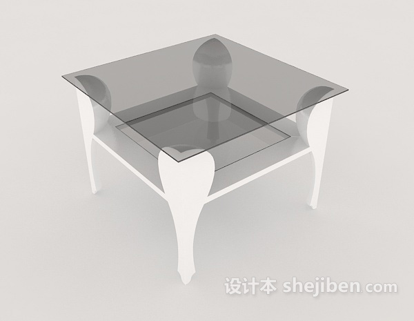 设计本玻璃边桌3d模型下载