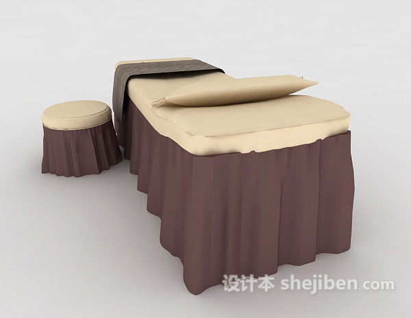设计本现代休闲单人床3d模型下载