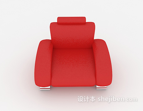 现代风格现代红色单人沙发3d模型下载
