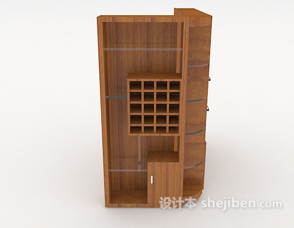 设计本现代木质大展示柜3d模型下载