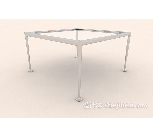 设计本现代玻璃餐桌3d模型下载