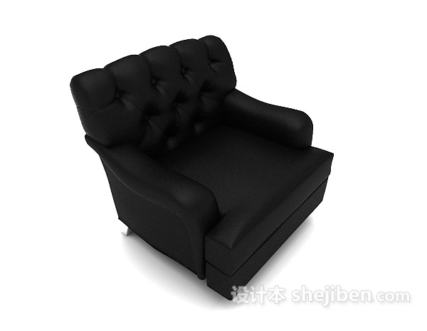 免费黑色简约沙发3d模型下载