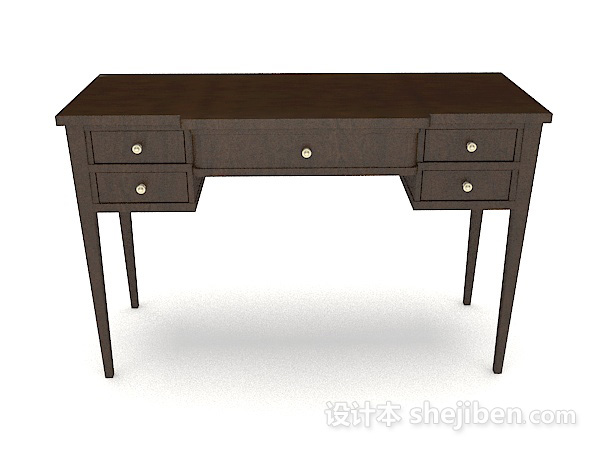 现代风格现代木质书桌子3d模型下载