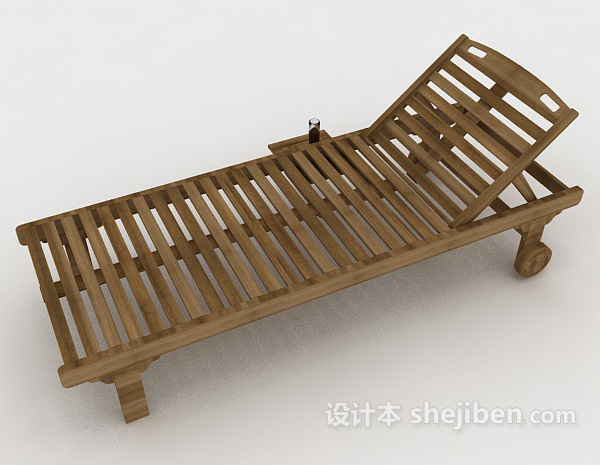 设计本简约木质躺椅3d模型下载