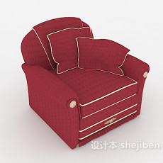 家居暗红色单人沙发3d模型下载