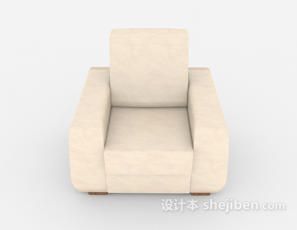 现代风格浅色单人沙发3d模型下载