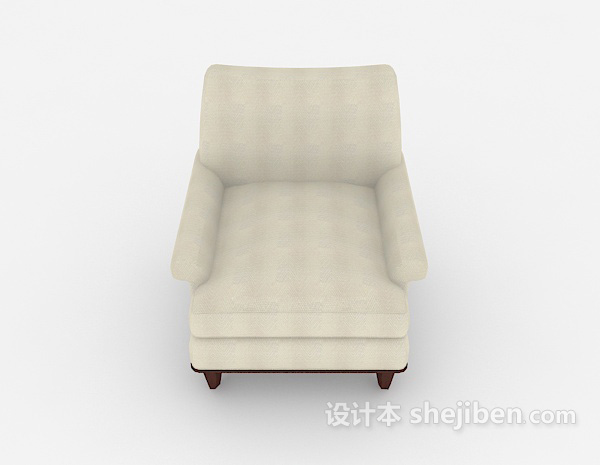 欧式风格欧式家居简约灰色单人沙发3d模型下载