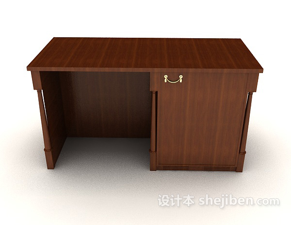 现代风格木质简约书桌3d模型下载