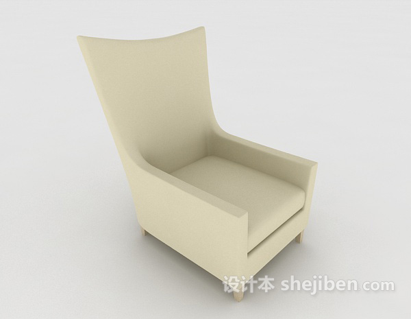设计本浅绿色休闲简约单人沙发3d模型下载