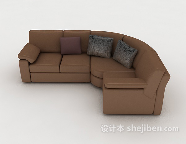 现代风格家居简单多人沙发3d模型下载