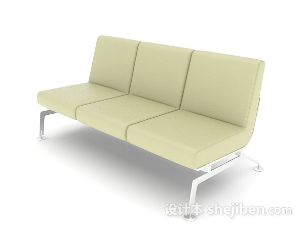 设计本浅绿色休闲长椅3d模型下载