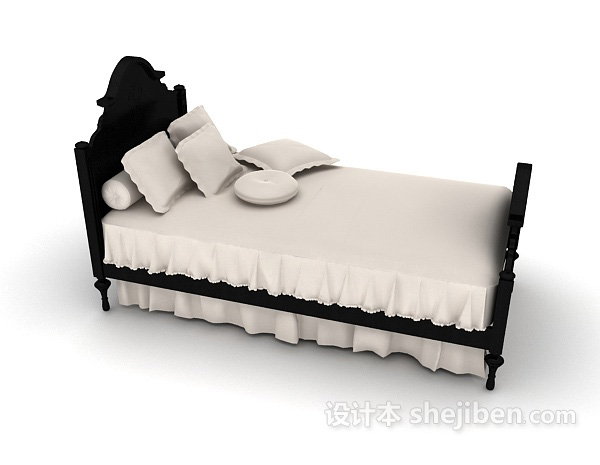 欧式风格家居单人床3d模型下载