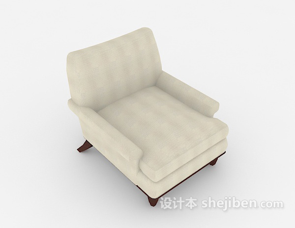 欧式家居简约灰色单人沙发3d模型下载