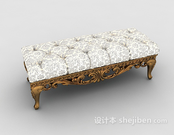 欧式风格欧式复古沙发凳3d模型下载