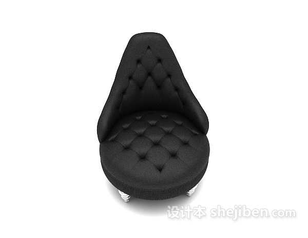 免费欧式个性黑色单人沙发3d模型下载