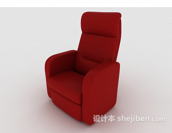 家居红色单人沙发3d模型下载