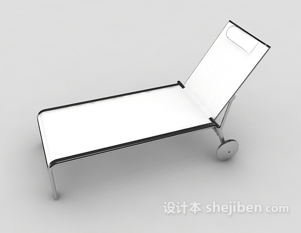 免费现代休闲白色躺椅3d模型下载