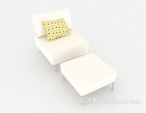 现代简约小单人沙发3d模型下载