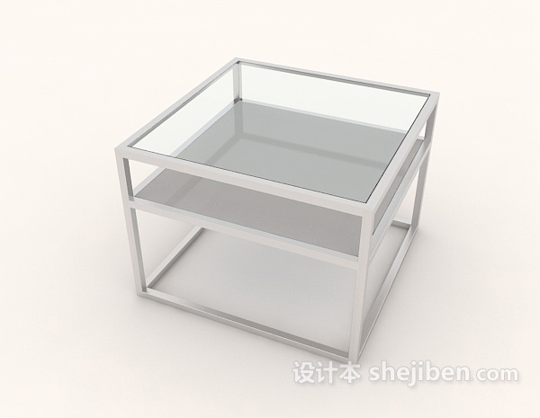 设计本玻璃简约茶几3d模型下载