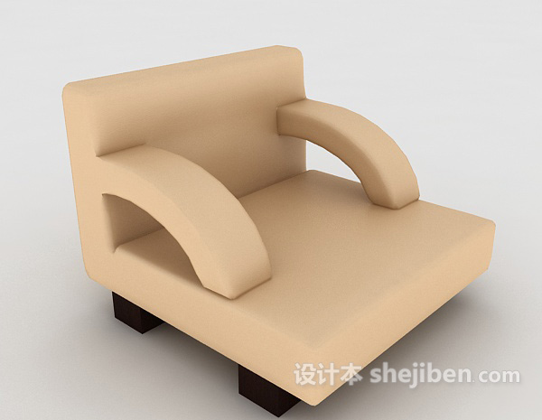 设计本居家浅色单人沙发3d模型下载