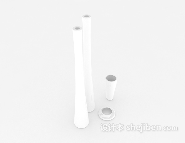 现代风格白色陶瓷工艺品3d模型下载