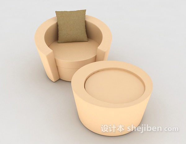 设计本家庭简单沙发3d模型下载
