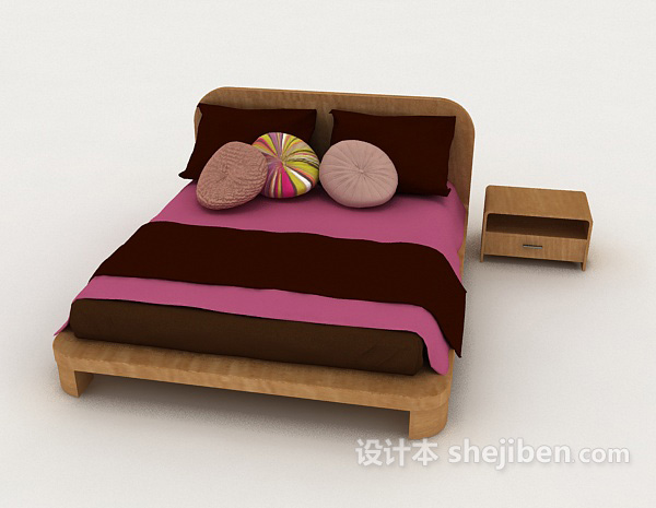 其它个性双人床3d模型下载