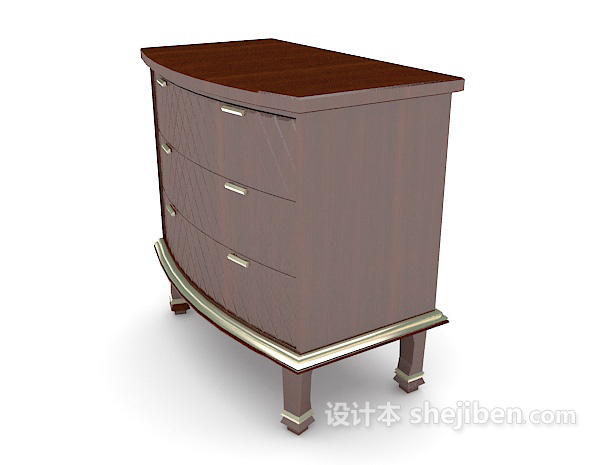 设计本棕色木质柜子3d模型下载