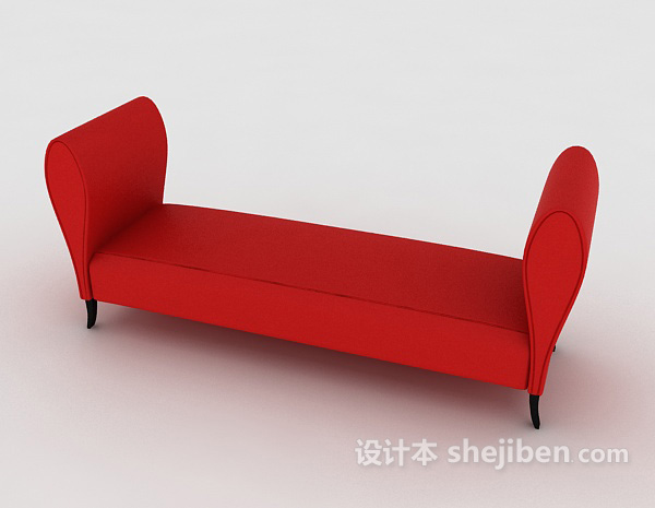 免费红色居家休闲椅3d模型下载
