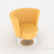 简约橙色休闲椅子3d模型下载