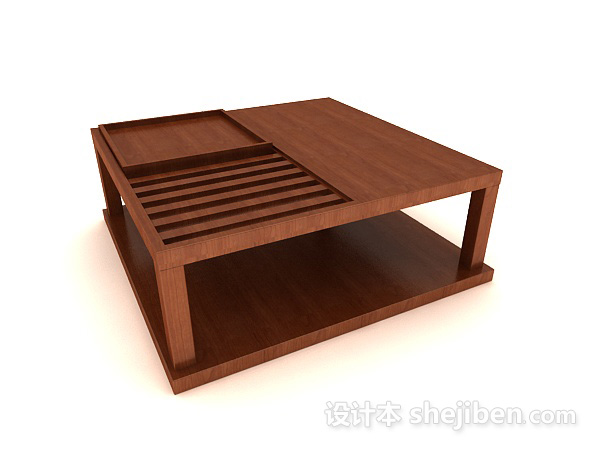 设计本日式小木桌3d模型下载
